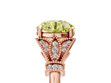 Rose gold Fancy Yellow Asscher  Brilliant Solitaire with Pave Band and Four-Prong Setting_5