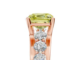 Rose gold Fancy Yellow Asscher  Brilliant Solitaire with Side Stones on a Pave Band and Four-Prong Setting_17