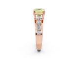 Rose gold Fancy Yellow Asscher  Brilliant Solitaire with Side Stones on a Pave Band and Four-Prong Setting_31