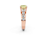 Rose gold Fancy Yellow Asscher  Brilliant Solitaire with Side Stones on a Pave Band and Four-Prong Setting_38