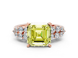 Rose gold Fancy Yellow Asscher  Cluster Diamond Engagement Ring with Pavé Band and Four-Prong Setting_20