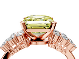 Rose gold Fancy Yellow Asscher  Cluster Diamond Engagement Ring with Pavé Band and Four-Prong Setting_24