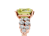 Rose gold Fancy Yellow Asscher  Cluster Diamond Engagement Ring with Pavé Band and Four-Prong Setting_25