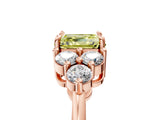 Rose gold Fancy Yellow Asscher Cut Brilliant Diamond Cluster Accent Solitaire Ring with Prong Setting_5