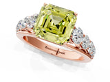 Rose gold Fancy Yellow Asscher Cut Brilliant Diamond Pavé Band with Six-Prong Setting_13