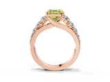 Rose gold Fancy Yellow Asscher Cut Brilliant Diamond Pavé Band with Six-Prong Setting_15