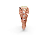 Rose gold Fancy Yellow Asscher Cut Brilliant Milgrain Filigree Diamond Ring with Square Prong Setting_2