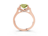 Rose gold Fancy Yellow Asscher Cut Brilliant Solitaire Diamond Ring with Channel Set Band and Bar Prong Setting_3