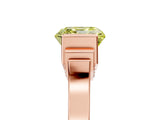 Rose gold Fancy Yellow Asscher Cut Brilliant Solitaire Diamond Ring with Channel Set Band and Bar Prong Setting_5