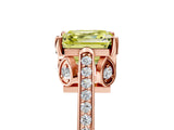 Rose gold Fancy Yellow Asscher  Cut Cathedral Pave Diamond Engagement Ring with Six-Prong Setting_37
