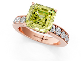 Rose gold Fancy Yellow Asscher  Cut Channel Set Diamond Engagement Ring with Four-Prong Setting_1