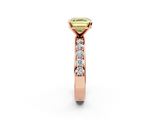 Rose gold Fancy Yellow Asscher  Cut Channel Set Diamond Engagement Ring with Four-Prong Setting_2