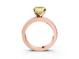Rose gold Fancy Yellow Asscher  Cut Channel Set Diamond Engagement Ring with Four-Prong Setting_3