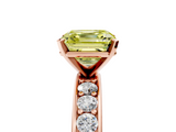 Rose gold Fancy Yellow Asscher  Cut Channel Set Diamond Engagement Ring with Four-Prong Setting_5