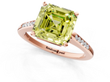 Rose gold Fancy Yellow Asscher  Cut Channel Set Solitaire Engagement Ring with Four-Prong Setting_1