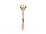 Rose gold Fancy Yellow Asscher  Cut Channel Set Solitaire Engagement Ring with Four-Prong Setting_2