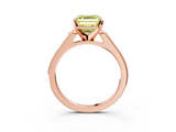 Rose gold Fancy Yellow Asscher  Cut Channel Set Solitaire Engagement Ring with Four-Prong Setting_3