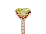 Rose gold Fancy Yellow Asscher  Cut Channel Set Solitaire Engagement Ring with Four-Prong Setting_5