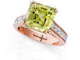 Rose gold Fancy Yellow Asscher  Cut Channel Set Solitaire Engagement Ring with Prong Setting_1