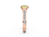 Rose gold Fancy Yellow Asscher  Cut Channel Set Solitaire Engagement Ring with Prong Setting_2