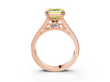 Rose gold Fancy Yellow Asscher  Cut Channel Set Solitaire Engagement Ring with Prong Setting_3
