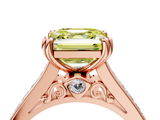 Rose gold Fancy Yellow Asscher  Cut Channel Set Solitaire Engagement Ring with Prong Setting_4