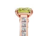 Rose gold Fancy Yellow Asscher  Cut Channel Set Solitaire Engagement Ring with Prong Setting_5