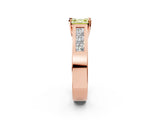 Rose gold Fancy Yellow Asscher Cut Cut Channel Set Solitaire Ring with Four-Prong Setting_2