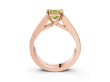 Rose gold Fancy Yellow Asscher Cut Cut Channel Set Solitaire Ring with Four-Prong Setting_3
