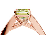 Rose gold Fancy Yellow Asscher Cut Cut Channel Set Solitaire Ring with Four-Prong Setting_4