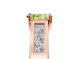 Rose gold Fancy Yellow Asscher Cut Cut Channel Set Solitaire Ring with Four-Prong Setting_5