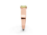 Rose gold Fancy Yellow Asscher Cut Cut Diamond Channel Set Solitaire Ring with Four-Prong Setting_2