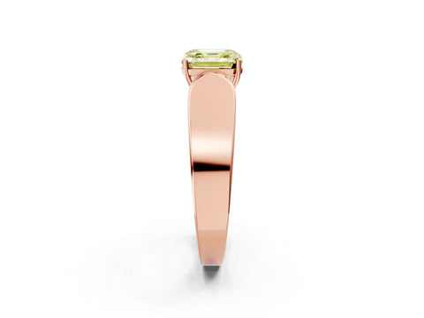 Rose gold Fancy Yellow Asscher Cut Cut Diamond Channel Set Solitaire Ring with Four-Prong Setting_2