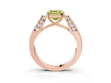 Rose gold Fancy Yellow Asscher Cut Cut Diamond Channel Set Solitaire Ring with Four-Prong Setting_3
