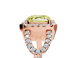 Rose gold Fancy Yellow Asscher Cut Cut Diamond Halo Engagement Ring with Open Split Pavé Band_5