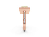 Rose gold Fancy Yellow Asscher Cut-Cut Diamond Halo Engagement Ring with Pave Band and Prong Setting_2