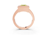 Rose gold Fancy Yellow Asscher Cut-Cut Diamond Halo Engagement Ring with Pave Band and Prong Setting_3