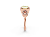 Rose gold Fancy Yellow Asscher Cut Cut Halo Diamond Infinity Band with Four-Prong Setting_2