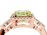 Rose gold Fancy Yellow Asscher Cut Cut Halo Diamond Infinity Band with Four-Prong Setting_4