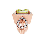 Rose gold Fancy Yellow Asscher Cut Cut Halo Diamond Infinity Band with Four-Prong Setting_5