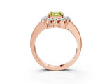 Rose gold Fancy Yellow Asscher Cut Cut Halo Diamond Pavé Engagement Ring with Milgrain Detailing_3