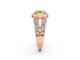 Rose gold Fancy Yellow Asscher Cut Cut Halo Split Shank Prong Set Ring_14