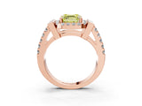 Rose gold Fancy Yellow Asscher Cut Cut Halo Split Shank Prong Set Ring_15