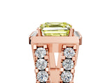 Rose gold Fancy Yellow Asscher Cut Cut Halo Split Shank Prong Set Ring_17