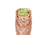 Rose gold Fancy Yellow Asscher Cut Cut Milgrain Pave Diamond Engagement Ring with Four-Prong Setting_20
