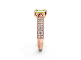 Rose gold Fancy Yellow Asscher Cut Cut Pave Split Shank Engagement Ring with Four-Prong Setting_2