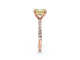 Rose gold Fancy Yellow Asscher Cut Diamond Brilliant Solitaire Ring with Pavé Band and Four-Prong Setting_14