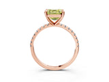 Rose gold Fancy Yellow Asscher Cut Diamond Brilliant Solitaire Ring with Pavé Band and Four-Prong Setting_15