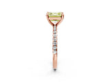 Rose gold Fancy Yellow Asscher Cut Diamond Brilliant Solitaire Ring with Pavé Band and Four-Prong Setting_2