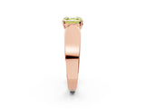 Rose gold Fancy Yellow Asscher Cut Diamond Channel Set Solitaire Ring with Four-Prong Setting_14